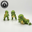 Flexi-Tiny-T-Rex,-P8.png Flexi Tiny T-Rex Dinosaur, Articulated fidget figure, keychain version included, 3mf included