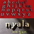 foto.jpg NYALA Font lowercase 3D letters STL file