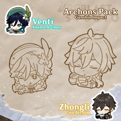 Archons_Cults.png STL file Genshin Impact Archons Pack Cookie Cutters・3D printer model to download