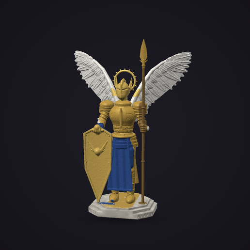 Archangel Lancer – Winged Knight with Spear & Kite Shield (150 mm + 75 mm Mini)