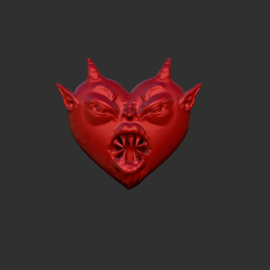 demon3.png Fichier STL gratuit Cœur de démon・Plan pour imprimante 3D à télécharger