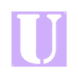 THE LETTER U.stl ТРАФАРЕТ БУКВЫ U