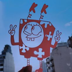 bob.jpg STL-Datei Spongebob Silhouette mit Krusty Krab Kostüm kostenlos・3D-druckbares Objekt zum herunterladen