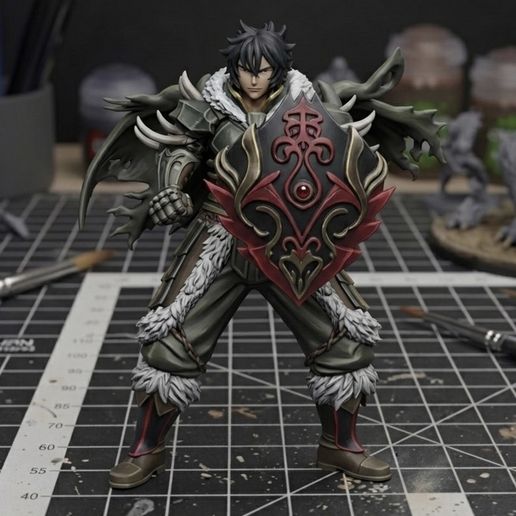 Naofumi Iwatani: The Rage Shield Unleashed (The Rising of the Shield Hero) : DND MINIATURE - Human / Paladin / Barbarian