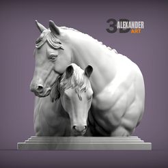love-horses-bust3-2.jpg Busto de caballos del amor modelo de impresión 3D