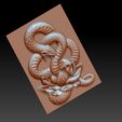 snakeLotus4.jpg snake pendant model of bas-relief