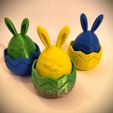 easter-egg-bunny-open-bag-v2-1.jpg Easter Bunny Surprise Egg, Open box adn decor, no support, one go, Ready to Print, 3D STL, 3MF File Digital Download 2 projetcs