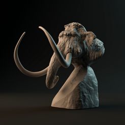 Mammoth_bust_1.jpg STL file Mammoth bust - pre-supported・3D print model to download