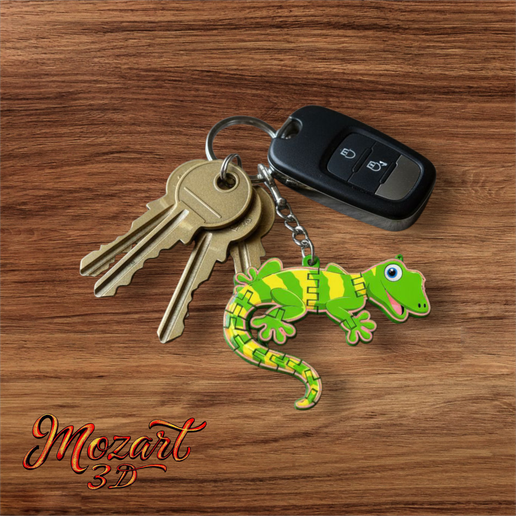 Flexible keychain "Smart lizard"