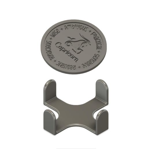 Capricorn Zodiac Coaster w/Holder (holds 6) 3D model