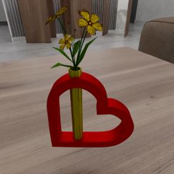 untitled.jpg 3D Heart Vase Mother Gifts with Stl File & Love Heart, Vase For Flower, Heart Gift, Flower Vase, 3D Printed Decor, Mother Day,