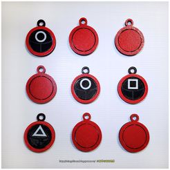 ○△□ Squid Game Soldier Geometry Mask turning keychain