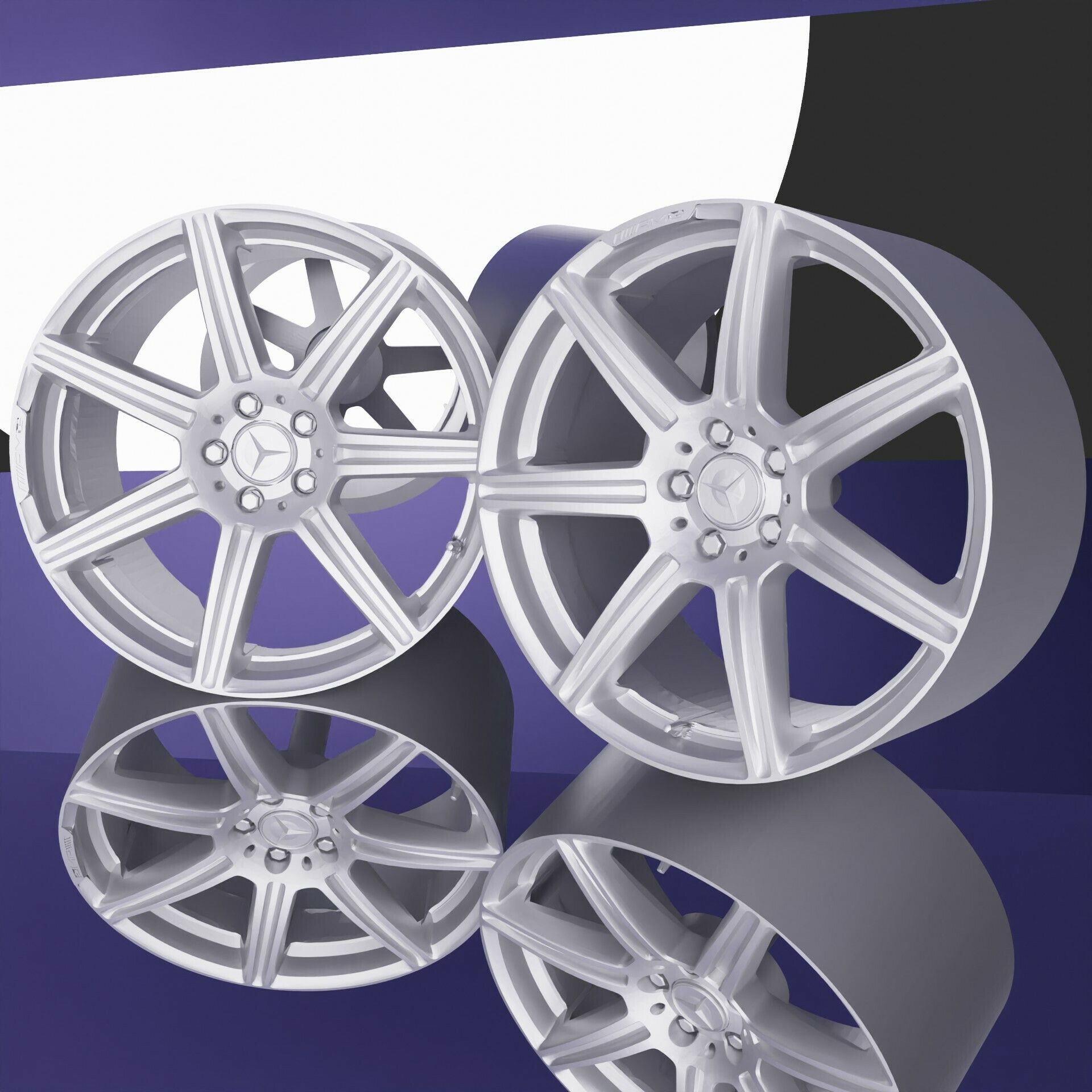 STL file MERCEDES AMG SLS ROADSTER WHEELS (18, 19, 20 INCH) 1/24 MODEL ...