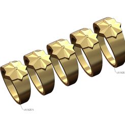 Beaded-chamfred-star-signet-ring-size5to9-00.jpg 3MF-Datei Facettierte Perle orientalischen Stern Mode Ring US Größen 5to9 3D-Druck Modell・Modell zum Herunterladen und 3D-Drucken, RachidSW