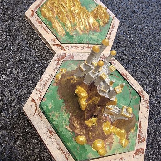 ⛰️ Teton mountain range Settlers of Catan tile I used it for a gold