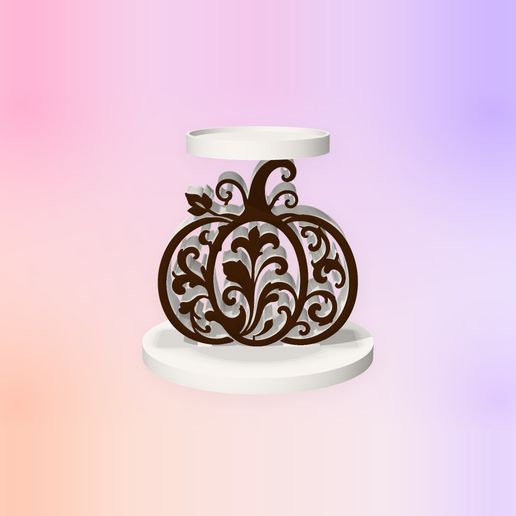 Leaf Swirl Pumpkin Candle Holder