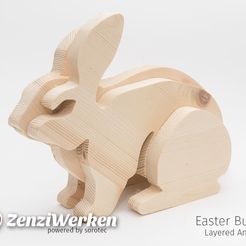 Easter-Bunny-1.jpg Free STL file Easter Bunny (sitting/standing) 3-layered-animal cnc/laser・3D printer design to download