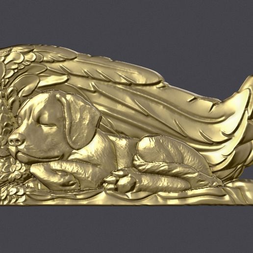 10.jpg Sleeping Doggie Angel Bas Relief 3D Model