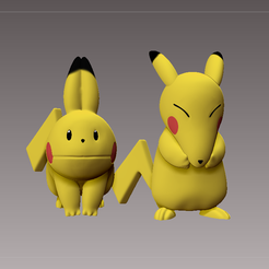 Untitled.png Download file Pokemon - Pikachu mimicking (Cyndaquil & Mudkip) • 3D print template, C-Lay