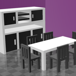 dining-room-set.png Dining room set: Doll furniture