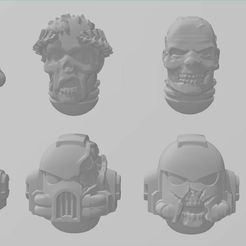 zombie-heads.jpg Free STL file Hungry Marine conversion pack・Template to download and 3D print