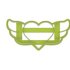 Wings Heart Cookie Cutter.jpg LOVE COOKIE CUTTER, HEART COOKIE CUTTER, WINGS HEART COOKIE CUTTER, FONDANT CUTTER, LOVE, HEART, WINGS HEART