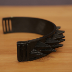 1.png Fichier STL gratuit Spike Bracelet SemiFlex・Modèle pour imprimante 3D à télécharger