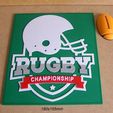trofeo-rugby-campeones-estadio-casco-balon-logotipo.jpg Trophy, Rugby, ball, goal, goalie, stadium, players, tournament, mele, helmet, sign, signboard, 3d printing