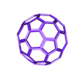 Bucky_Half_HexBot_Wired_50mm.stl Buckyball, Truncated Icosahedron, Soccer Ball, C60
