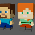 Alex_Steve.png Minecraft Steve and Alex Minifigure