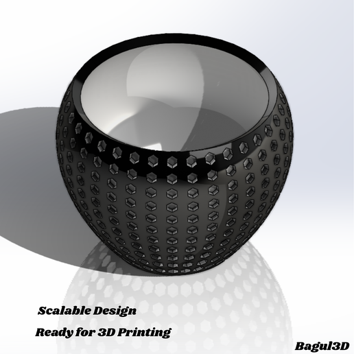 Geometric Perforated Bowl – Modern 3D Printed Decor - 3D model önizlemesi