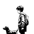 Chien-et-garcon-3.jpg 5 SVG files - Boy running with a dog - Silhouettes - PACK 1