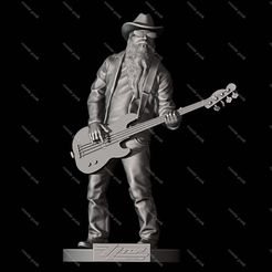 13.jpg 3D file Dusty Hill ZZ Top 3dprinting・3D printer model to download