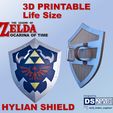 ™ La 3D PRINTABLE Life Size THE LEGEND OF 1 ELDA OCARINA OF TIME ex Designed by DSNME (a) nerd_maker_engineer Hylian Shield from Zelda Ocarina of Time - Life Size