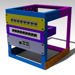 MiniServerRackWhiteBG1.jpg Mini server rack for TP Link TL-SG108 and Raspberry Pi