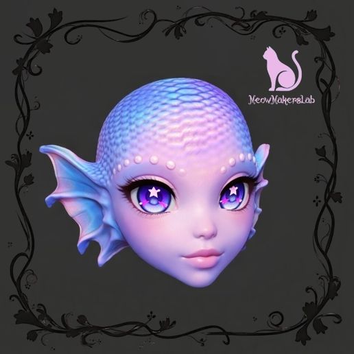 Front Head Part with Mermaid Ears for BJD Doll