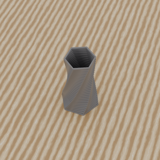 Twisted Hex Vase – Parametric Spiral Design | No Supports | FDM Friendly
