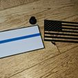20231002_092430.jpg US  The Thin Blue Line Double Sided Flag Police Law Enforcement Memorial Stars and Stripes With Stand Easy Print
