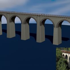 1.jpg Файл 3D Модель моста, поезда в масштабе H0, репродукция виадука в Канзано (AQ) Италия Файл STL-OBJ для 3D принтера・Дизайн 3D принтера для загрузки, Cody3D