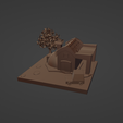 R2.png Woodish House: Rounded Kitchen, Tree, and Parked Car