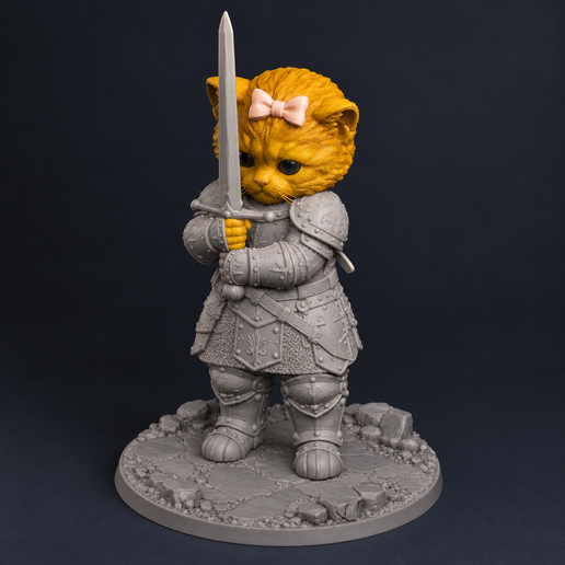 Knight Kitten with a sword
