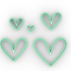 RGDFG.jpg Download STL file set corazones, heart - CORTANTE SAN VALENTIN - VALENTINE'S DAY • 3D printer model, daac2