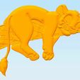 SIMBA.JPG Sleeping Simba - King lion bas-relief customizable