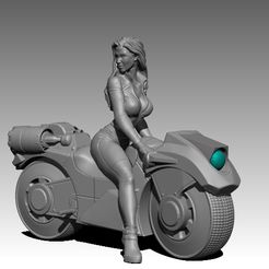 Biker girl pic 1.jpg STL file sexy rider・3D printer model to download