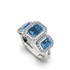 1.jpg 3D file Amethyst Diamond Three stone Ring R 189・3D print model to download