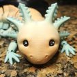 Bezaubernder Axolotl mit Gelenk, bedruckter Körper, einrastbarer Kopf, niedlicher Flexi