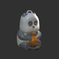 Panda-Sitting-With-Pottery-1.png Cute Panda - Sitting WIth Pottery (With Key Holder)