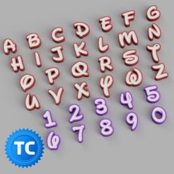 FONT_LIKE_DISNEY_TC_2023-Sep-12_01-24-38AM-000_CustomizedView8335840855.jpg 3D file LIKE DISNEY - FONT NAMELED TC (TINKERCAD COMPATIBLE) - alphabet - CREATE ALL WORDS IN LED LAMP・3D printing idea to download