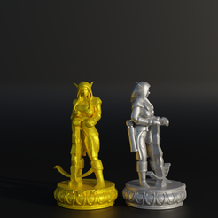 8.png Datei STL Elf-Schach-Set - Mittelalterliches Schach mit 6 verschiedenen Modellen・Modell für 3D-Druck zum herunterladen