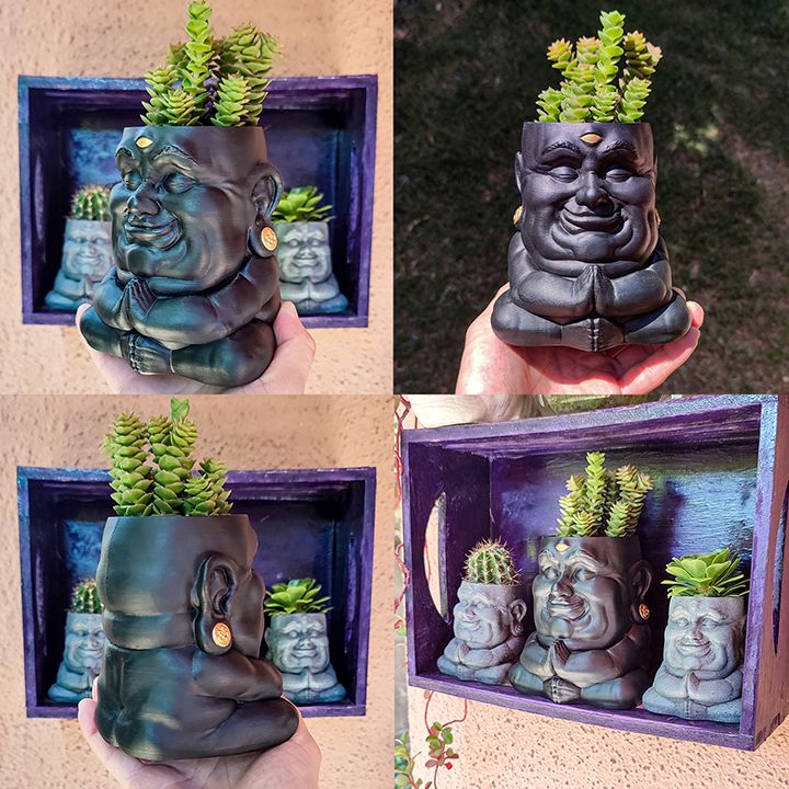 Buda_06.jpg Download STL file Buddha, Flowerpot and Pencil Holder • 3D printable model, Pipe_Cox